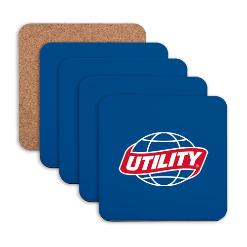 Hardboard Coaster w/Cork Backing 4/set - Utility