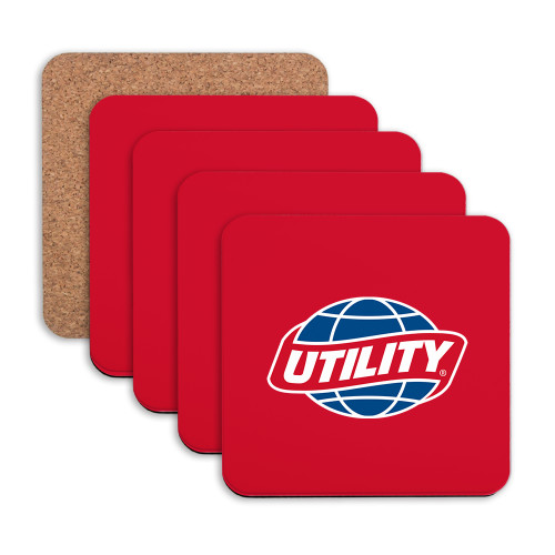  Hardboard Coaster w/Cork Backing 4/set - Utility