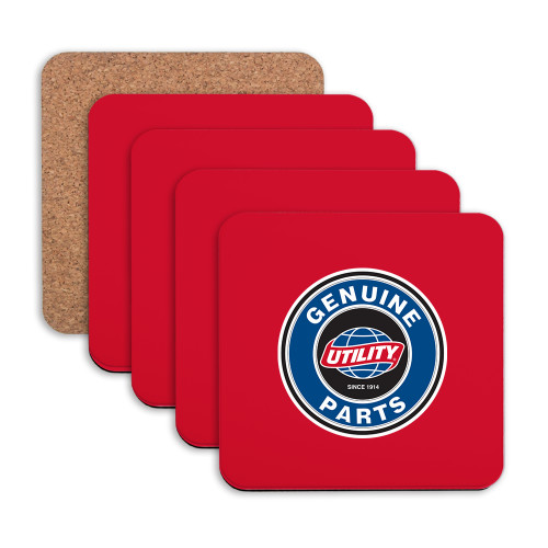  Hardboard Coaster w/Cork Backing 4/set - Genuine Parts