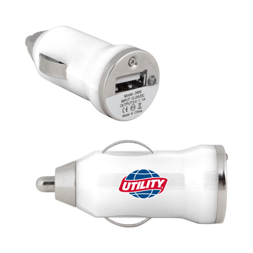  On the Go White Car Charger - Utility