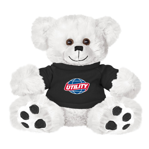  Plush Big Paw 8 1/2 inch White Bear w/Black Shirt - Utility