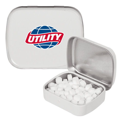 White Rectangular Peppermint Tin - Utility