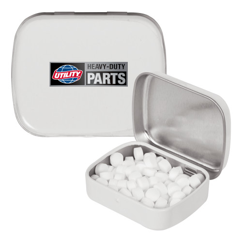  White Rectangular Peppermint Tin - Heavy Duty Parts Horizontal