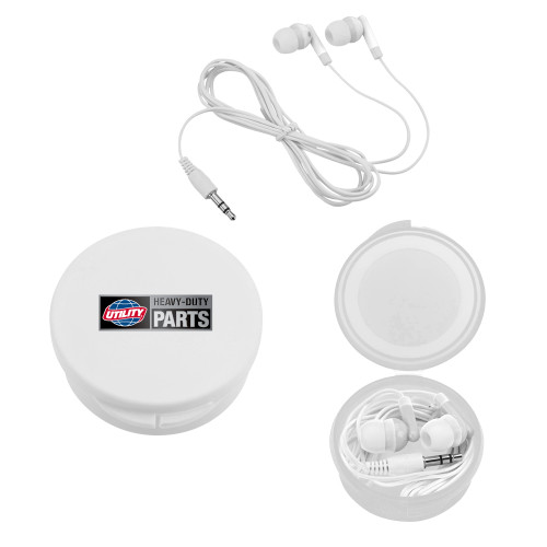  Ear Buds in White Case - Heavy Duty Parts Horizontal