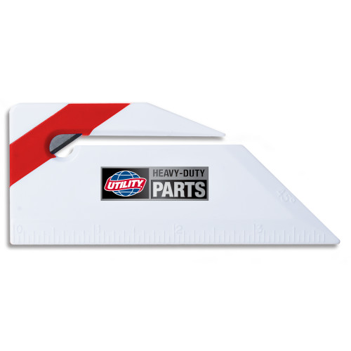  Angled Red Stripe Letter Opener - Heavy Duty Parts Horizontal
