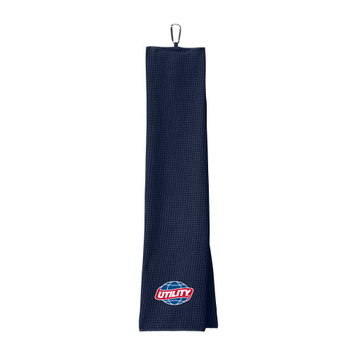  Navy Waffle Microfiber Golf Towel - Utility