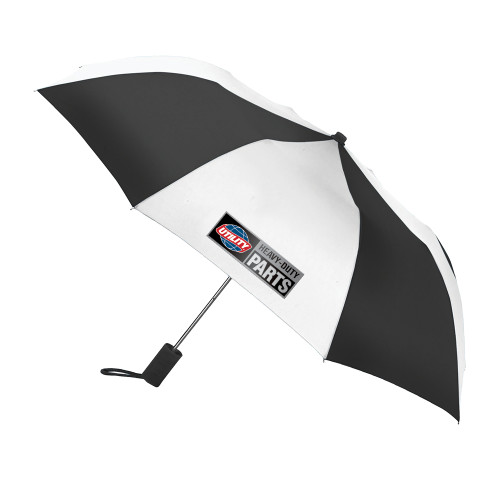  42 Inch Slim Stick Black/White Umbrella - Heavy Duty Parts Horizontal