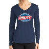 Thumbnail image for  Womens Navy Performance Long Sleeve V Neck Shirt