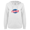 Thumbnail image for  ENZA Womens White V Notch Raw Edge Fleece Hoodie