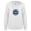Thumbnail image for  ENZA Womens White V Notch Raw Edge Fleece Hoodie