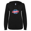 Thumbnail image for  ENZA Womens Black V Notch Raw Edge Fleece Hoodie