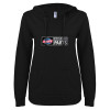 Thumbnail image for  ENZA Womens Black V Notch Raw Edge Fleece Hoodie