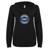 Thumbnail image for  ENZA Womens Black V Notch Raw Edge Fleece Hoodie