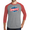 Thumbnail image for  Grey/Red Heather Triblend Baseball Raglan Tee