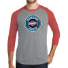 Thumbnail image for  Grey/Red Heather Triblend Baseball Raglan Tee