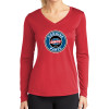 Thumbnail image for  Womens Red Performance Long Sleeve V Neck Shirt