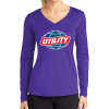 Thumbnail image for  Womens Purple Performance Long Sleeve V Neck Shirt