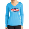 Thumbnail image for  Womens Light Blue Performance Long Sleeve V Neck Shirt