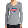 Thumbnail image for  Womens Grey Performance Long Sleeve V Neck Shirt