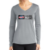 Thumbnail image for  Womens Grey Performance Long Sleeve V Neck Shirt