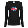 Thumbnail image for  Womens Black Long Sleeve V Neck Tee 