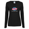 Thumbnail image for  Womens Black Long Sleeve V Neck Tee 