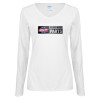 Thumbnail image for  Womens White Long Sleeve V Neck Tee