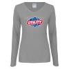 Thumbnail image for  Womens Grey Long Sleeve V Neck Tee 