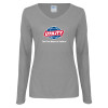 Thumbnail image for  Womens Grey Long Sleeve V Neck Tee 