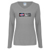 Thumbnail image for  Womens Grey Long Sleeve V Neck Tee 