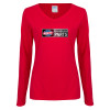 Thumbnail image for  Womens Red Long Sleeve V Neck Tee