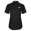 Thumbnail image for  Womens Black Twill Button Up Short Sleeve
