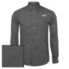 Thumbnail image for  Dark Charcoal Poplin Crosshatch Long Sleeve Button Down
