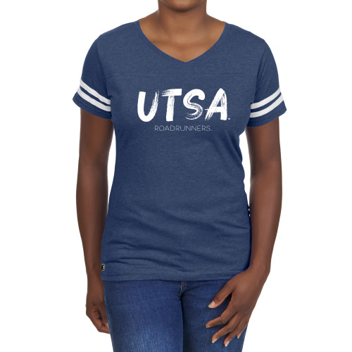 UTSA Fall Rush Ladies Navy 60/40 Football Tee