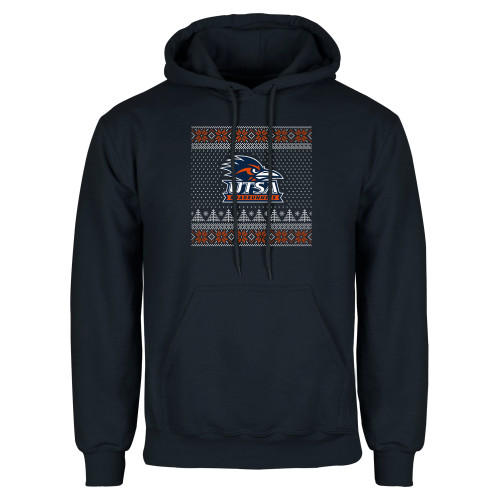  Navy Fleece Hoodie - UTSA - Ugly Christmas Sweater w Primary Mark