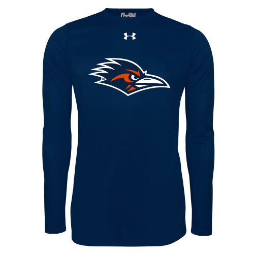  Under Armour Navy Long Sleeve Tech Tee - UTSA Roadrunner Head