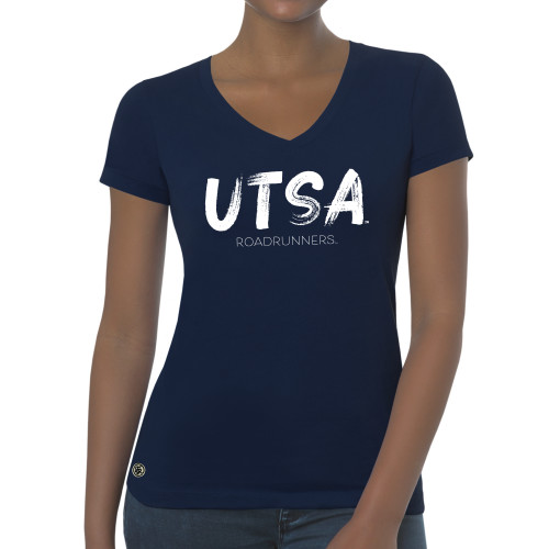 UTSA Fall Rush Ladies Navy V Neck Tee