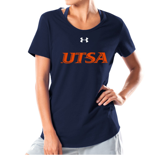 UTSA Under Armour Womens Navy Charged Cotton T