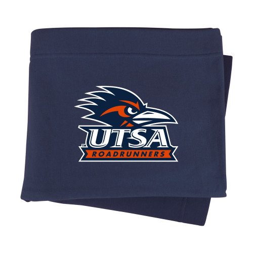 UTSA Navy Sweatshirt Blanket