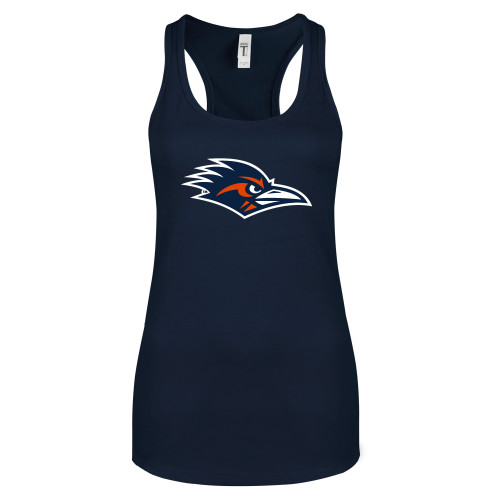 UTSA Next Level Womens Navy Racerback Tan