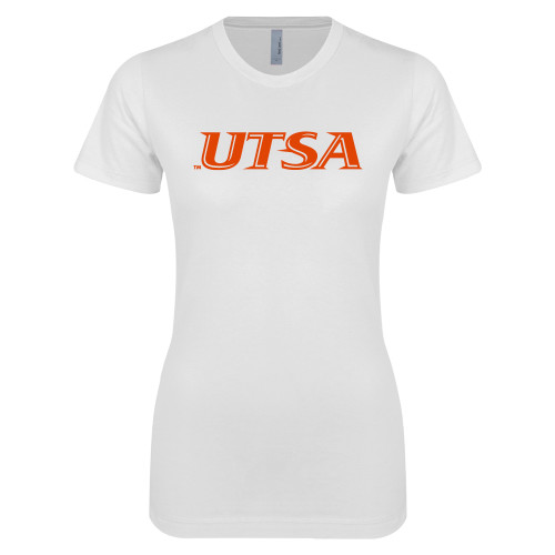 UTSA Next Level Womens White Boyfriend T