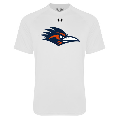  Under Armour White Tech Tee - UTSA Roadrunner Head