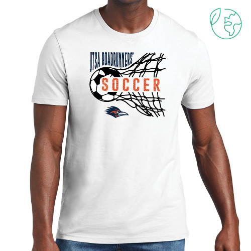  Allmade White Organic Cotton Tee - UTSA Soccer Design