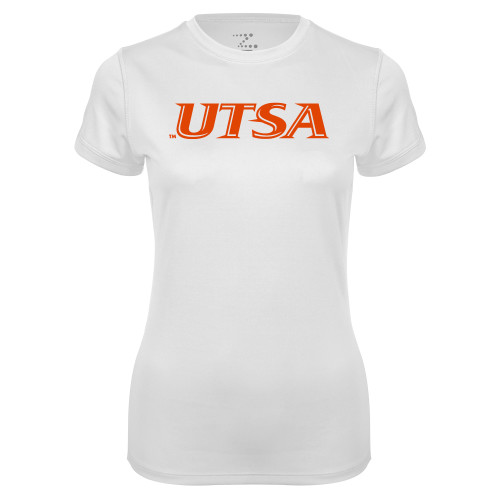 UTSA Womens White Performance T