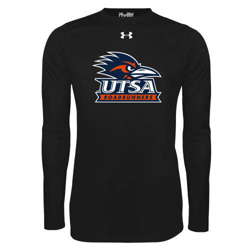  Under Armour Black Long Sleeve Tech Tee - UTSA Primary Mark