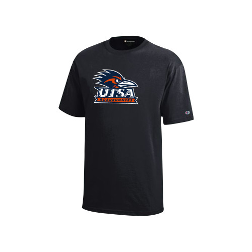  Champion Youth Black Short Sleeve Tee - UTSA Primary Mark