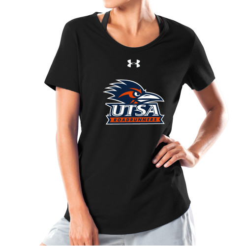 UTSA Under Armour Womens Black Charged Cotton T