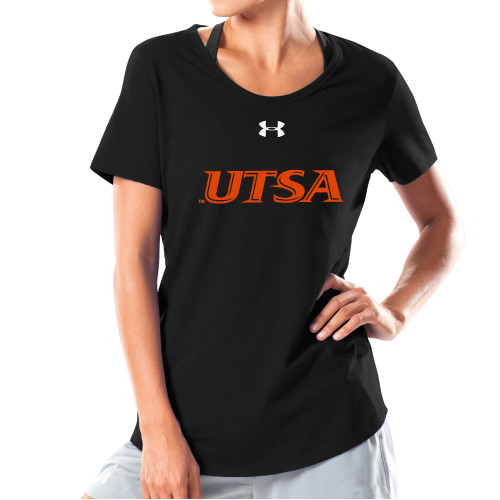 UTSA Under Armour Womens Black Charged Cotton T