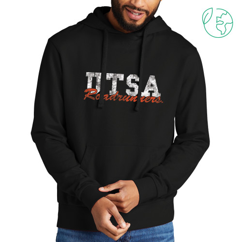  Allmade Black Organic French Terry Pullover Hoodie - UTSA Roadrunners Distressed