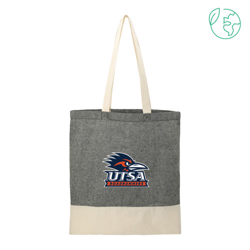 UTSA Split Recycled Black Cotton Twill Convention Tote